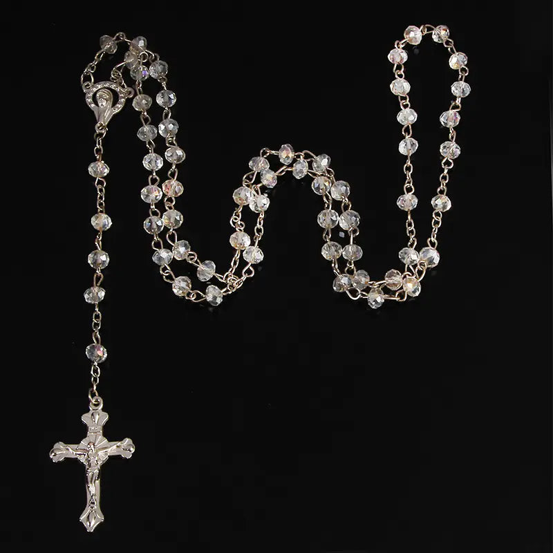 Crystal Cross Bead Necklace