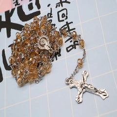 Crystal Cross Bead Necklace