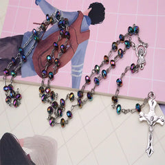 Crystal Cross Bead Necklace