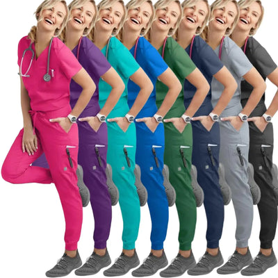 Short Sleeve Scrub Set for Pet Dental Care Nurses